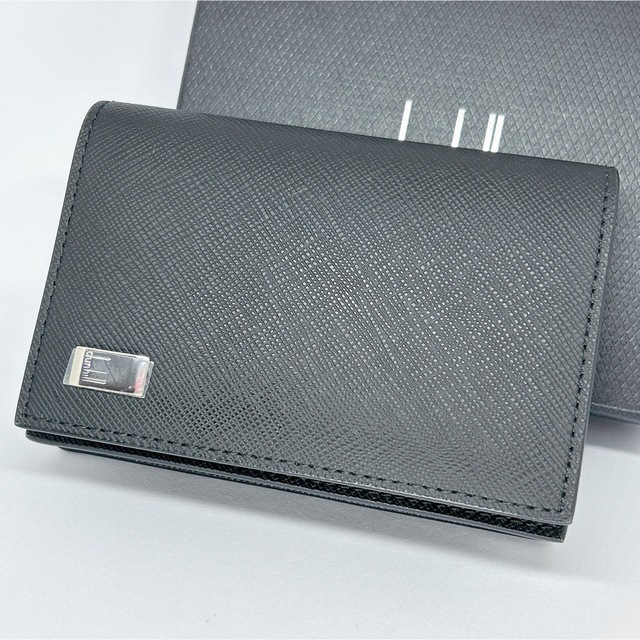 ファッション小物 【新品】dunhill ダンヒル ブラック レザー 革 名刺
