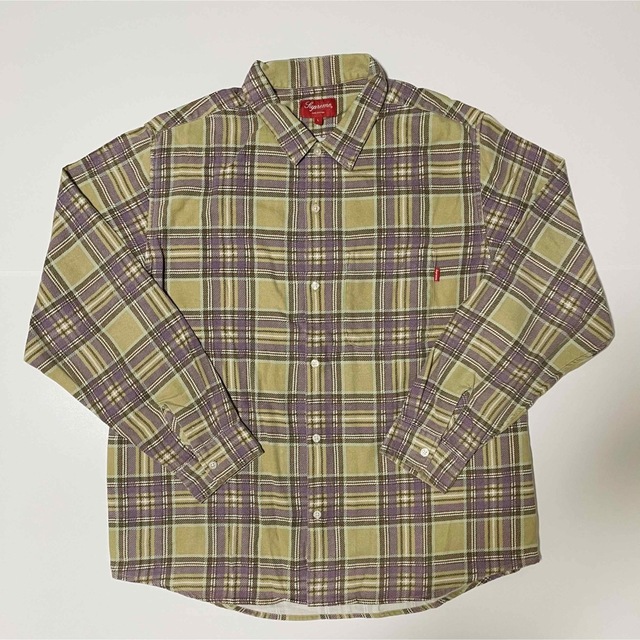 supreme printed plaid シャツ L