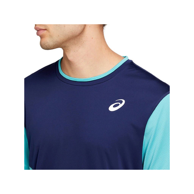 asics - asics アシックス テニスウェア 半袖Tシャツ2041A088青メンズL
