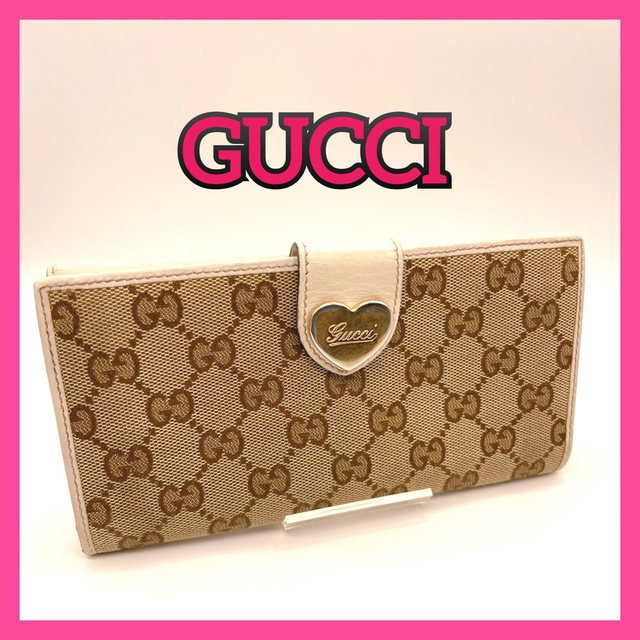 Gucci(グッチ)の【GUCCI】グッチ 長財布 Wホック GGキャンバス ベージュ キャンバス  レディースのファッション小物(財布)の商品写真