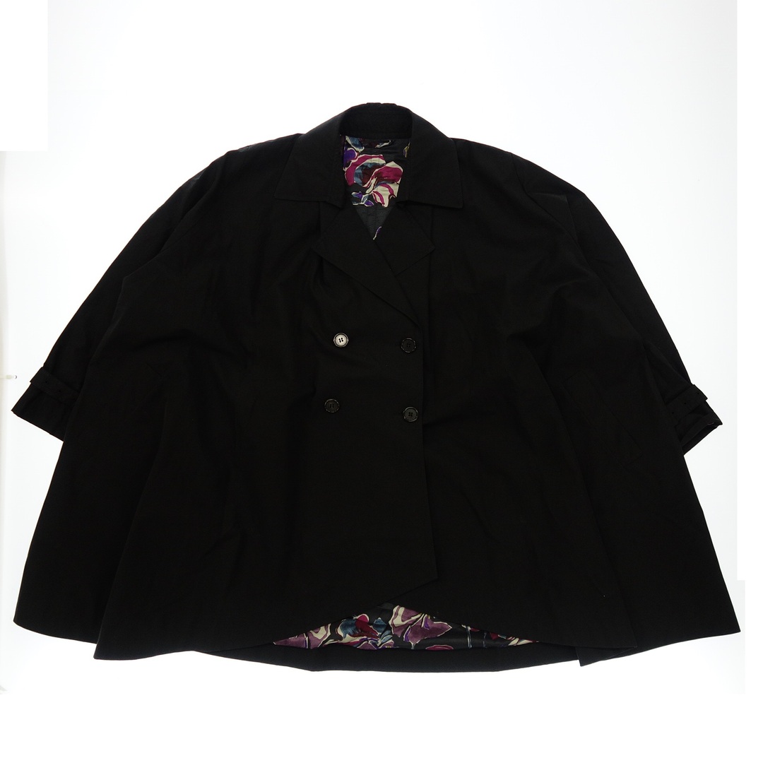 エトロ トレンチコート 裏地花柄 レディース 38 黒 ETRO【AFB16】 最