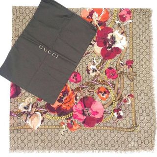 グッチ(Gucci)のGUCCI グッチ ショール 508797-5179 大判 ストール パンジー(ストール/パシュミナ)