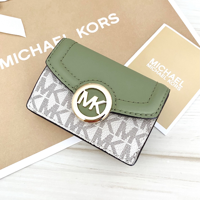 ★店頭完売 新品 MICHAEL KORS マイケルコース 折り財布 グリーン