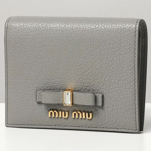 MIUMIU 二つ折り財布 MADRAS FIOCCO レザー ミニ財布 | connectedfire.com