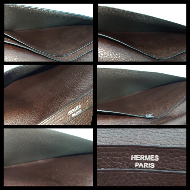 Hermes(エルメス)のHERMES 長財布 レザー 札入れ ダークブラウン メンズのファッション小物(長財布)の商品写真