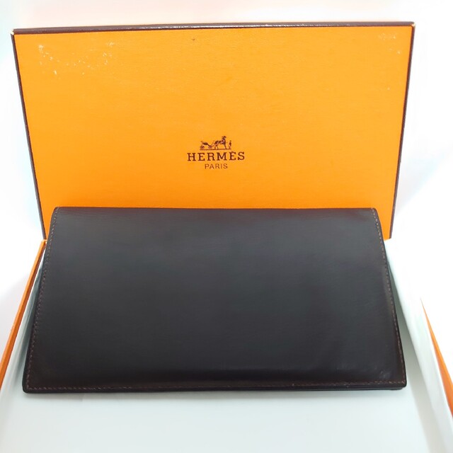 Hermes(エルメス)のHERMES 長財布 レザー 札入れ ダークブラウン メンズのファッション小物(長財布)の商品写真