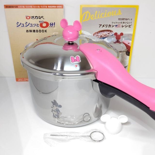 キッチン/食器【美品】ゼロ活力なべ ミニーマウス ディズニー 圧力鍋 綺麗 アサヒ軽金属