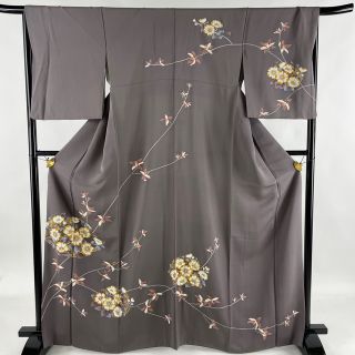 最安挑戦! (訪問着) 単衣 作家物 モノトーンに木の実 hipomoto.com