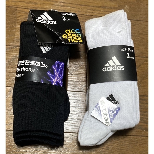 adidas(アディダス)のadidas23-25cm ソックス　6足 新品未使用 レディースのレッグウェア(ソックス)の商品写真