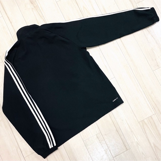 adidas(アディダス)の【used】adidas セットアップ ジャージ トラックジャケット 黒×白 L メンズのトップス(ジャージ)の商品写真