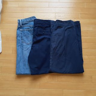 ユニクロ(UNIQLO)のユニクロ　ズボンLサイズ３点セット(デニム/ジーンズ)