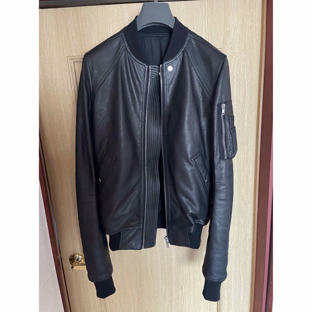 Rick Owens  LEATHER RAGLAN BOMBER