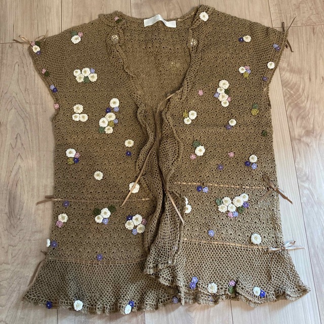 ピンクハウス お花 ニットベスト 刺繍 カーディガン - ベスト/ジレ