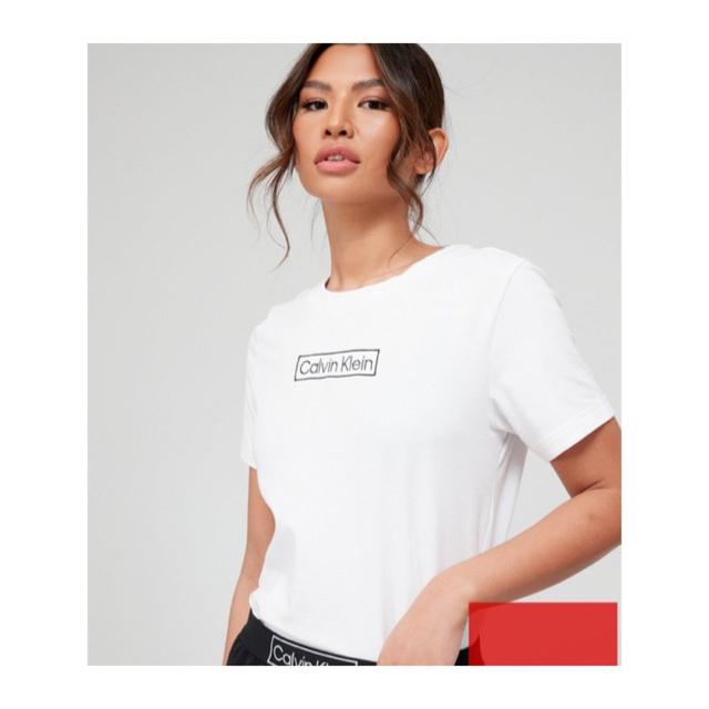 Calvin Klein(カルバンクライン)の【新品】カルバンクライン Tシャツ ヘリテージロゴ ホワイト M レディースのトップス(Tシャツ(半袖/袖なし))の商品写真