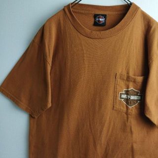 Harley Davidson - Tシャツ 半袖 HARLEY DAVIDSON 胸ポケット ブラウン