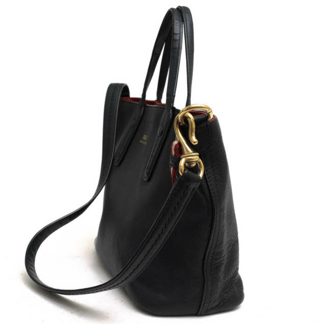 Bally(バリー)のバリー／BALLY バッグ トートバッグ 鞄 ハンドバッグ レディース 女性 女性用レザー 革 本革 ブラック 黒  Missi-xs.n GWKL 2WAY ショルダーバッグ シボ革 シュリンクレザー レディースのバッグ(トートバッグ)の商品写真