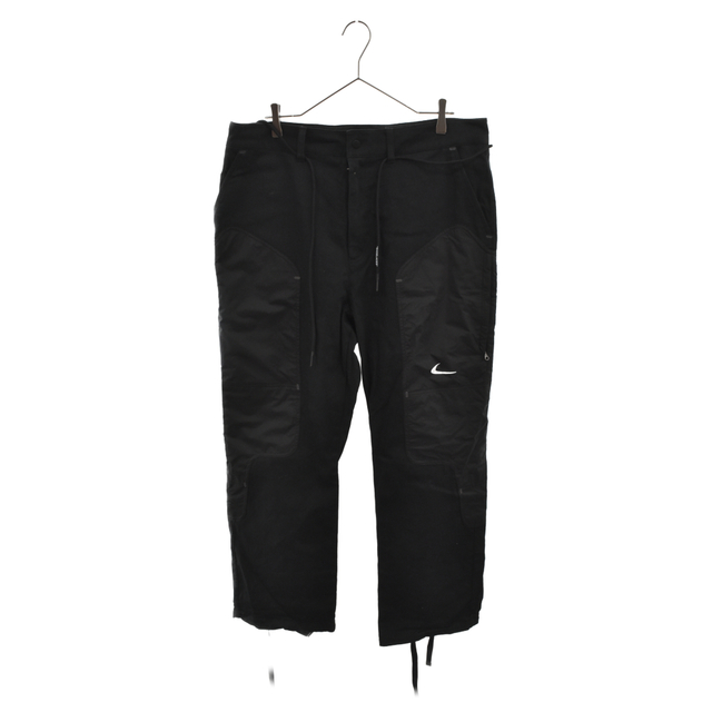 NIKE ナイキ 21SS ×OFF WHITE NRG I PANT ドローストリングトラックパンツ ブラック オフホワイト CU2500-010335センチ股上