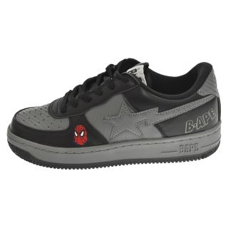 アベイシングエイプ(A BATHING APE)のA BATHING APE アベイシングエイプ ×MARVEL SpiderMan BAPE STA マーベル スパイダーマン ベイプスタ ローカットスニーカー グレー/ブラック US10(スニーカー)