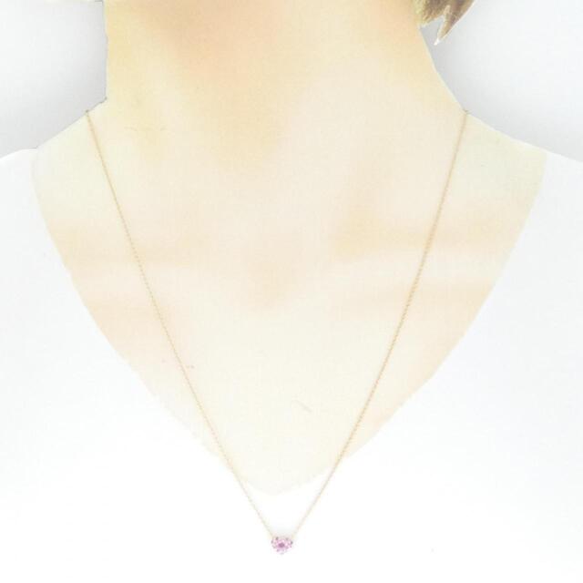 K18PG ハート サファイヤ ネックレス 0.32CT 拡散処理未検査