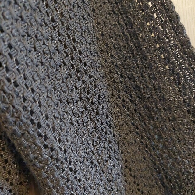 OLIVEdesOLIVE(オリーブデオリーブ)の透かし網　ニットロングカーディガン　黒　フリーサイズ レディースのトップス(カーディガン)の商品写真
