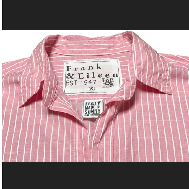 米国製 Frank & Eileen 長袖ストライプ柄シャツ ピンク Sサイズ