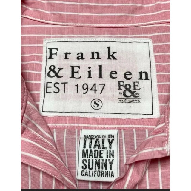 米国製 Frank & Eileen 長袖ストライプ柄シャツ ピンク Sサイズ