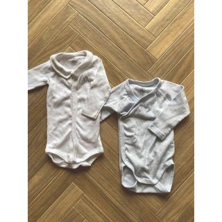 プチバトー(PETIT BATEAU)の新品未使用　プチバトー　petit bateau ロンパース　肌着　2枚セット(ロンパース)