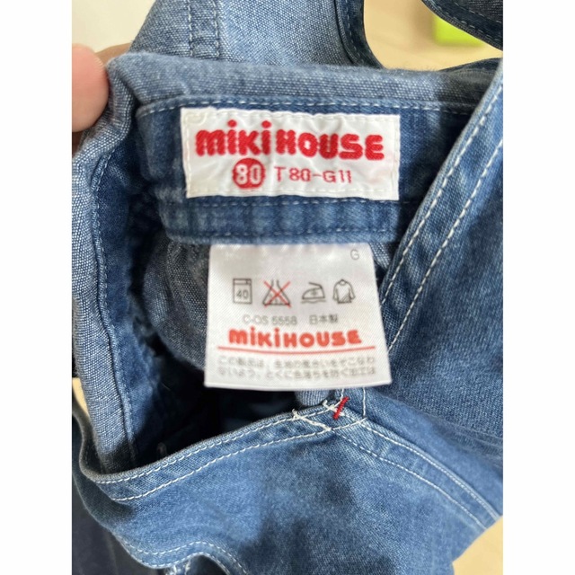 mikihouse(ミキハウス)のMIKIHOUSE デニム 80size キッズ/ベビー/マタニティのベビー服(~85cm)(ロンパース)の商品写真