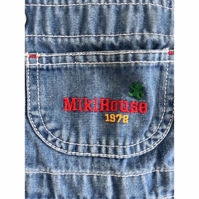 mikihouse(ミキハウス)のMIKIHOUSE デニム 80size キッズ/ベビー/マタニティのベビー服(~85cm)(ロンパース)の商品写真