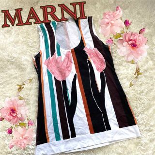 マルニ(Marni)の【MARNI】チューリップ　ストライプ  マルチカラー　タンクトップ(Tシャツ(半袖/袖なし))