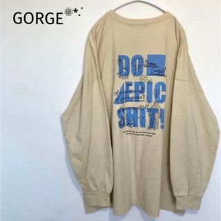 ゴージ(GORGE)のGORGE カットソー ビックプリント ベージュ(Tシャツ/カットソー(七分/長袖))