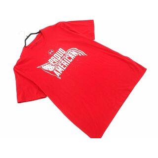 アンダーアーマー(UNDER ARMOUR)のアンダーアーマー プリント Tシャツ sizeLG/赤 ■◆ メンズ(Tシャツ/カットソー(半袖/袖なし))