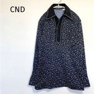 CND シャツ 花柄 ストレッチ素材 ブラック 良品(シャツ)