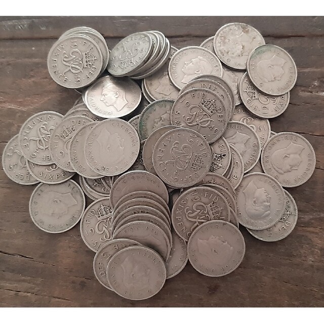1949年幸せのシックスペンス イギリス 100枚セットラッキー6ペンスコイン