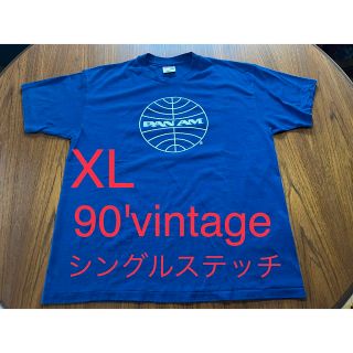 ヘインズ(Hanes)の90' ヴィンテージ  PAN AM 航空会社　AIR LINE 企業　Tシャツ(Tシャツ/カットソー(半袖/袖なし))