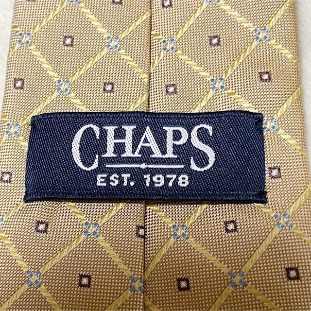 CHAPS(チャップス)のヴィンテージ CHAPS ネクタイ 小紋柄 チェック ベージュ シルク 日本製 メンズのファッション小物(ネクタイ)の商品写真