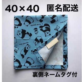 ランチョンマット 40×40 男の子 女の子 ナフキン ランチクロス パンダ 青(外出用品)