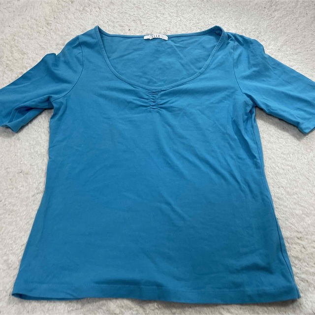 ELLE(エル)のエル 半袖Tシャツ M ブルー レディースのトップス(Tシャツ(半袖/袖なし))の商品写真