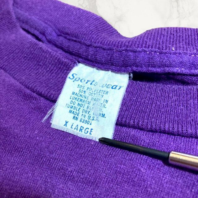 HJW Sports wear 90s USA製 紫 ビンテージ　シングル メンズのトップス(Tシャツ/カットソー(半袖/袖なし))の商品写真