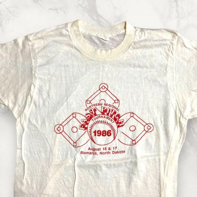 HJU - 古着 80s  白 イーストピッチ　野球　ビンテージ Tシャツ メンズのトップス(Tシャツ/カットソー(半袖/袖なし))の商品写真