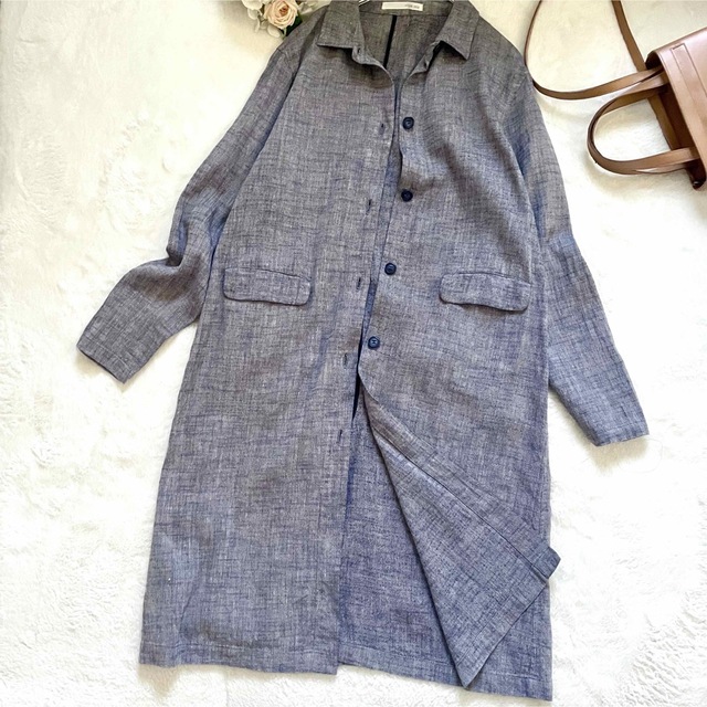 【美品】evam eva エヴァムエヴァ リネン コットン ステンカラーコート | フリマアプリ ラクマ