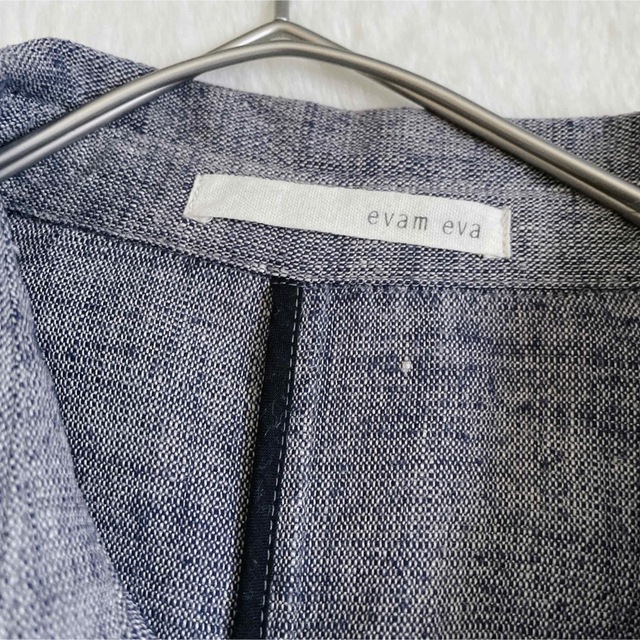 【美品】evam eva エヴァムエヴァ リネン コットン ステンカラーコート