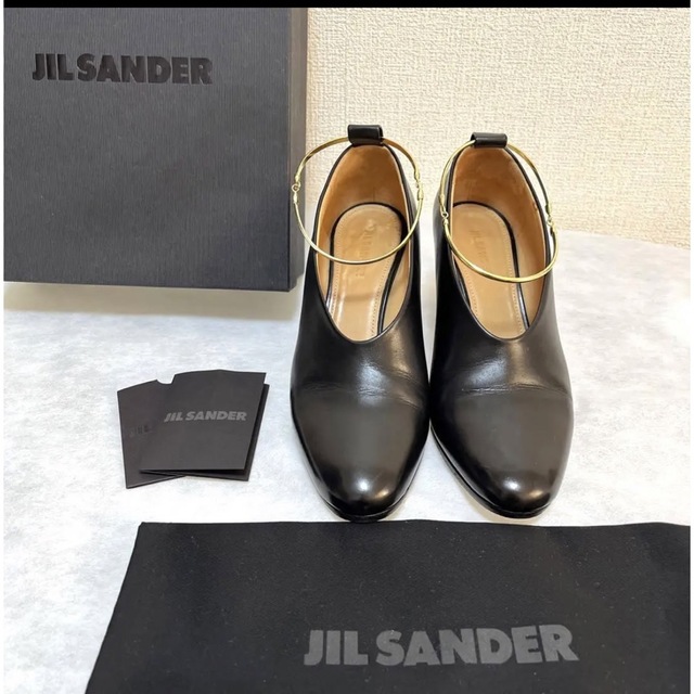 JIL SANDER ウィングチップレザーヒールパンプス 23.5〜24.0cm