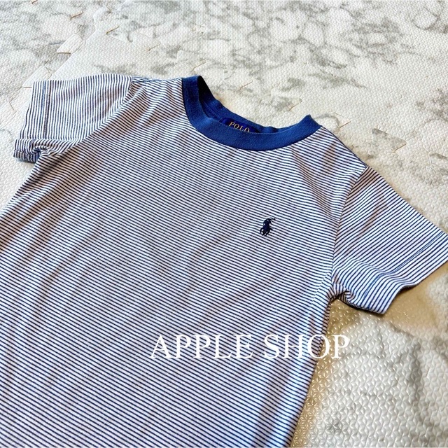 POLO RALPH LAUREN(ポロラルフローレン)のポロラルフローレン サイズ100 紺ボーダー 男の子 半袖 Tシャツ カットソー キッズ/ベビー/マタニティのキッズ服男の子用(90cm~)(Tシャツ/カットソー)の商品写真