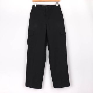 ディッキーズ(Dickies)のディッキーズ ワークパンツ カーゴパンツ S相当 ストレート チノパン ボトムス アメリカ古着 記名有り メンズ ブラック Dickies(その他)