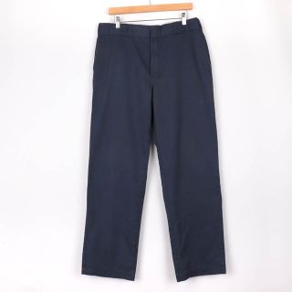 ディッキーズ(Dickies)のディッキーズ ワークパンツ チノパン L相当 ストレート ボトムス アメリカ古着 詳細表記無し メンズ ネイビー Dickies(その他)