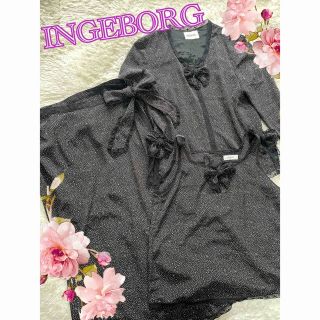 INGEBORG   黒リボン付ジャケット&スカートセット