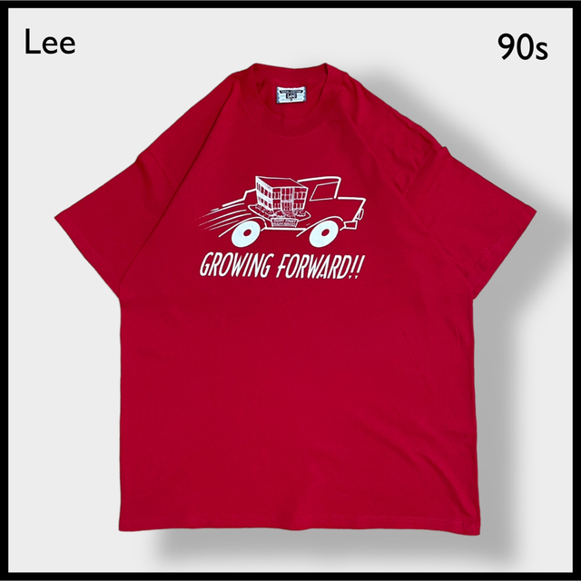 Lee(リー)の【Lee】90s USA製 ロゴ プリント Tシャツ  半袖 レッド US古着 メンズのトップス(Tシャツ/カットソー(半袖/袖なし))の商品写真