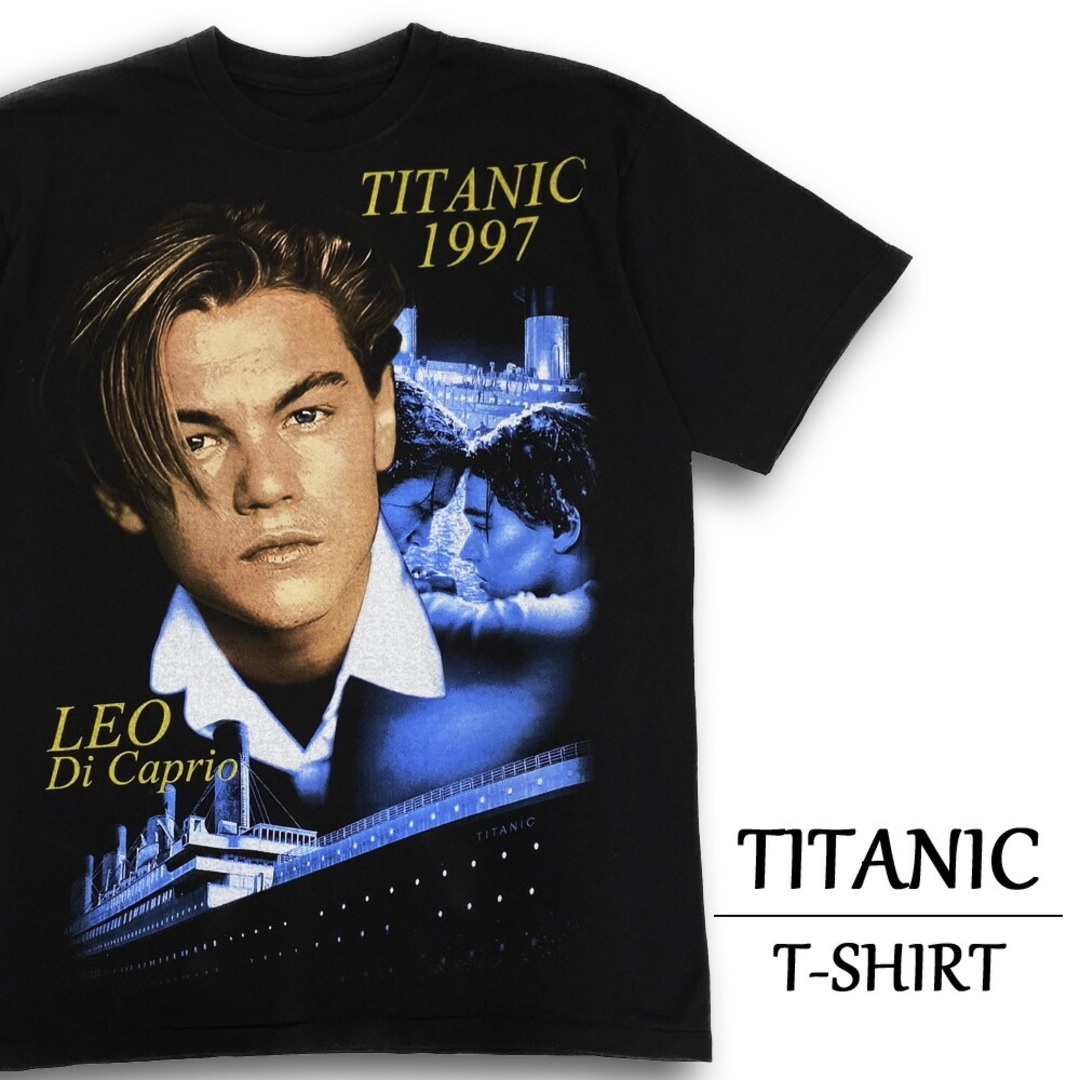 タイタニック Tシャツ 半袖 TITANIC 映画 ムービーTシャツ サイズ：メンズ XL 相当  ビッグサイズ  ブラック   【新品】