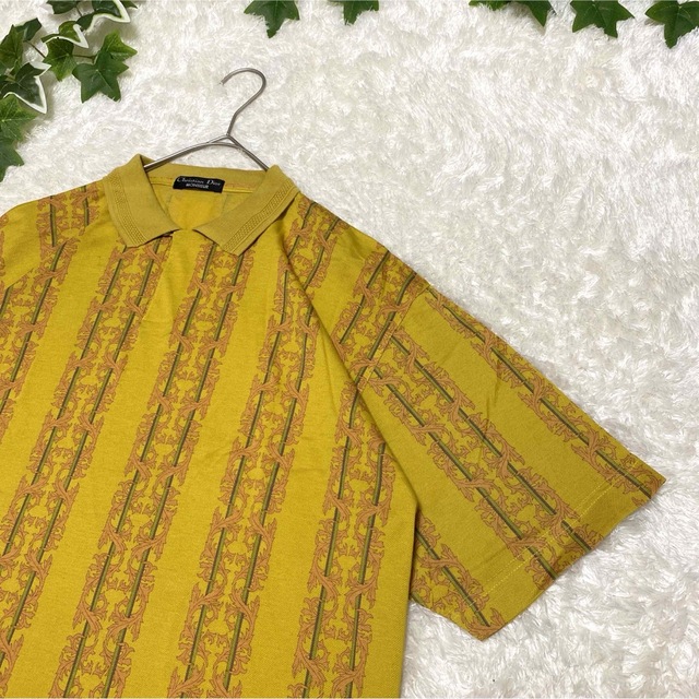 Dior 柄シャツ 総柄 レトロ ポロシャツ ディオール 奇抜